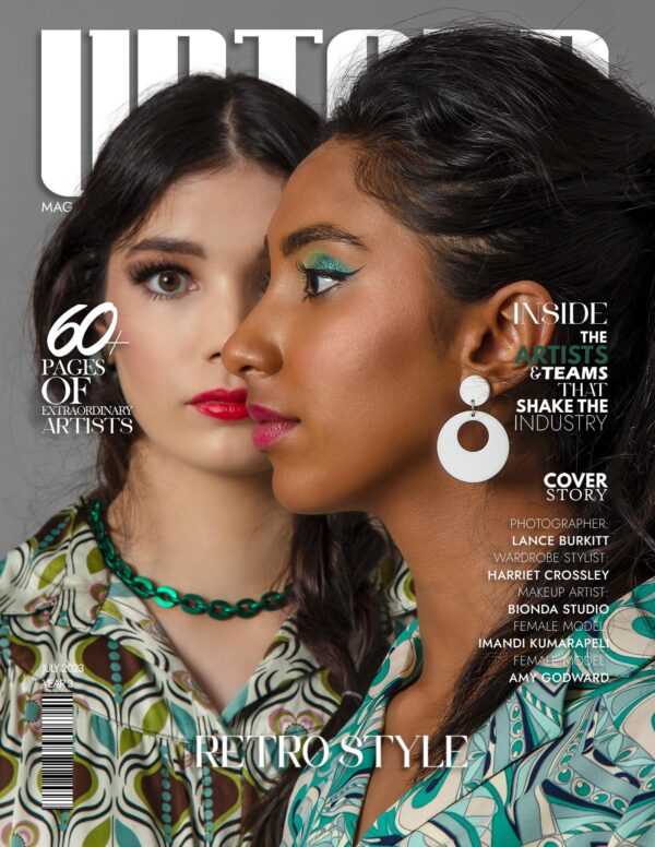 Models Imandi Pele and Amy Godward in Retro 1960s outfit, for Untold magazine, by Lance Burkitt Fashion beauty Portrait Photography